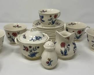 Wedgewood  Potpourri Cups  Saucers  Sugar  Creamer Set  Salt Shaker