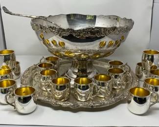 F. B. Rogers Silver Co. Silverplated Punch Bowl Set