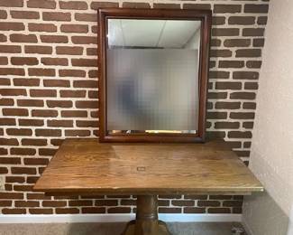 Wood Table And Mirror
