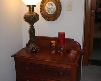 Antique Washstand w/Back Splash;\