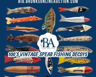 ice fishing decoys, vintage fishing decoys, fish decoy collection, carved fish decoys, spear fishing decoys, sporting collectibles, folk art decoys, hand-carved decoys, collectible decoys, antique fishing collectibles