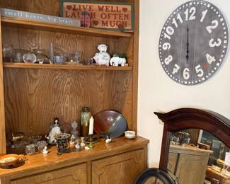 Large Distressed Gray Farmhouse Wall Clock