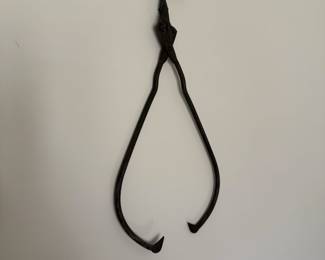 Antique Ice Block Tongs with Company Markings