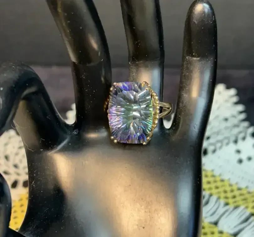 001 Mystic Topaz 10K Gold Ring