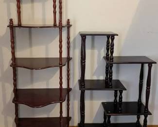 Two Lightweight Wood Shelves with Spindle Legs