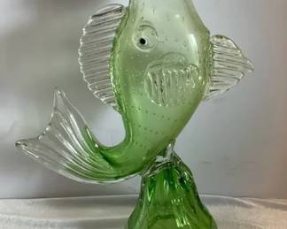 Green Blown Glass Vase