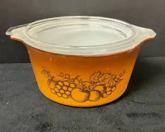 015 Vintage Pyrex 473 Old Orchard One Qt. Casserole Dish With Lid