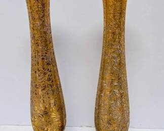 Vintage Glastonbury Lotus 22k Gilded Daisy Fields Flower Vases