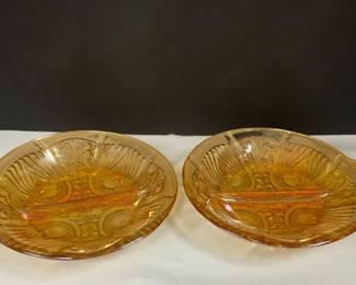 Vintage Carnival Glass Marigold Candy Dishes