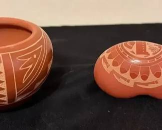 Red Clay with Tan Designs Bowl More