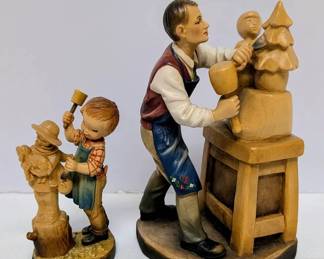 006 ANRI Wood Carved Figurines Made In Italy Bernardis Reflection 1st Edition