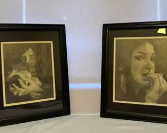 Two Women and Baby, Pencil by Artist David Coalburn