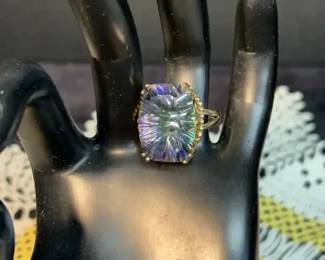 001 Mystic Topaz 10K Gold Ring