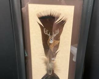 Feather Painting With Deer Head