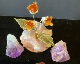 Flowers with Purple Stones