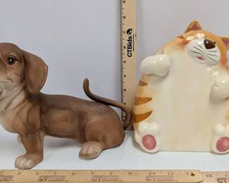 Musical Ceramic Dachshund Ceramic Cat Bank