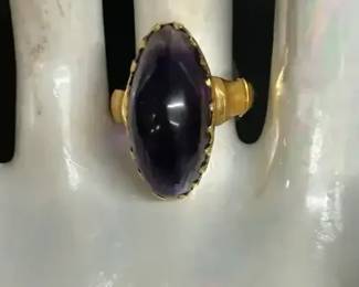 002 Amethyst Set in Gold Ring