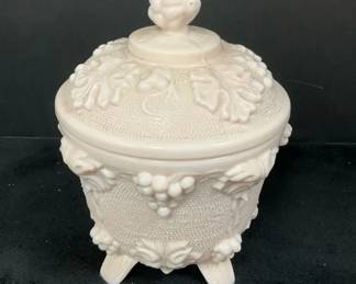 Vintage Jeanette Shell Pink Milk Glass Candy Dish