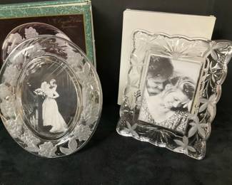 Two Mikasa Crystal Picture Frames