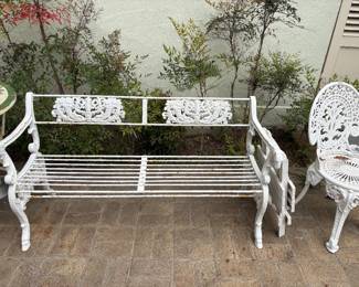 Antique iron bench
