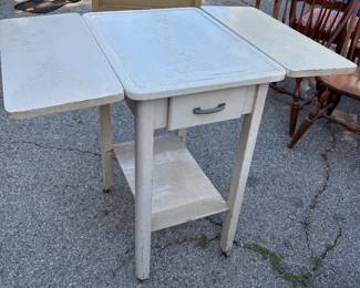 Old metal top table