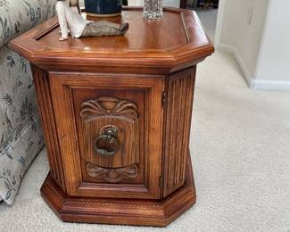 Solid wood end table