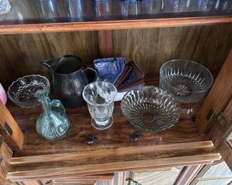 Carnival glass, colored glass, American Brilliant glass, Crystal