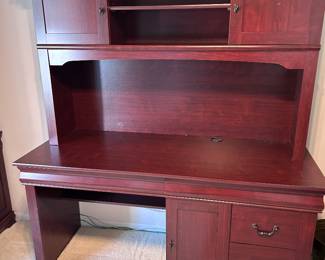 Beautiful cherry finish desk with hutch