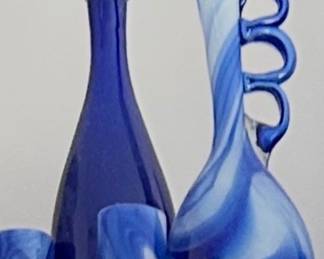 colored glass, water pitcher with four glasses and more! 