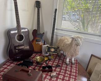 acoustic guitar and electric guitar