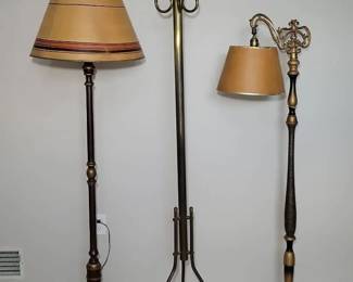 Brass Coat Stand Two Lamps