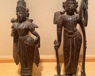 234 Impressive Hand Carved Statue Pair
