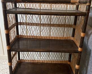 Rattan bookcase 26x11x35