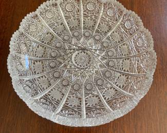 Bohemian cut glass Queen Ann’s Lace bowl