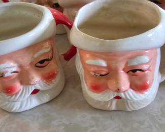several vintage Christmas cups