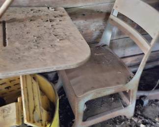 vintage school desk, needs a cleaning touch