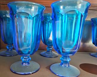 vibrant blue goblets