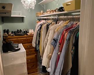 Clothing, small, medium, petite.  Shoes 7.5