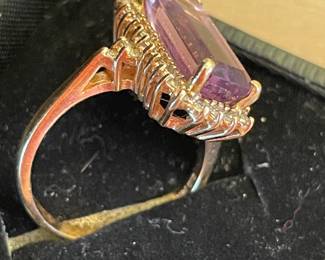 14k gold amethyst cocktail ring