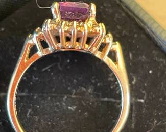14k gold amethyst cocktail ring