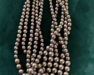 Faux multi-strand pearls
