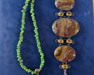 Sterling and stone pieces
