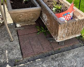 Vintage cement planters 