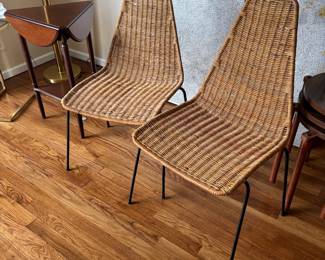 MCM pair of wicker chairs 