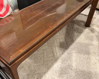 MCM COFFEE TABLE WITH GLASS TOP BY Lane