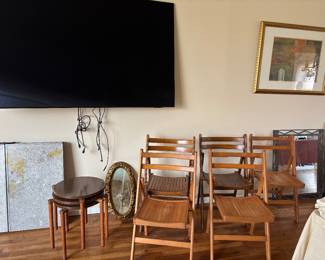 Samsung tv MCM folding chairs 