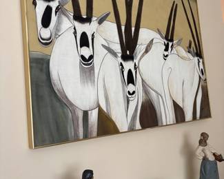 Signed fabric wall art 