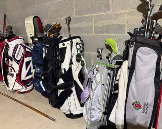 Golf clubs and bags