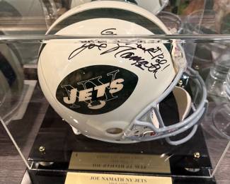 Autographed Joe Namath Jets helmet