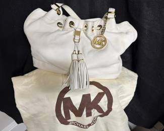 White Leather MK LIVE AUCTION ITEM